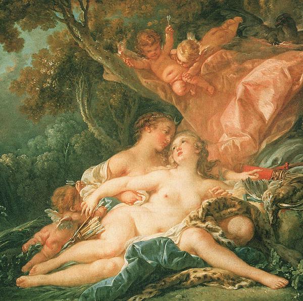 Francois Boucher Jupiter in the Guise of Diana and the Nymph Callisto France oil painting art